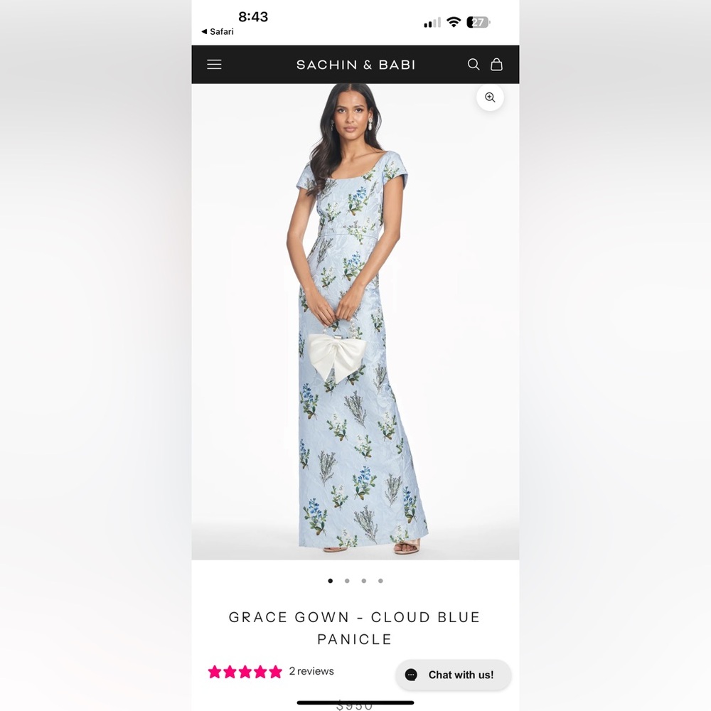 Light Blue Floral Maxi Dress